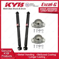 Pair Rear KYB Shock Absorbers + Strut Top Mount Kit for Audi A3 8V 13-16