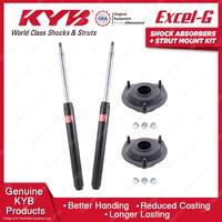 Pair Rear KYB Shock Absorbers + Strut Top Mount Kit for Holden Apollo JK 89-93