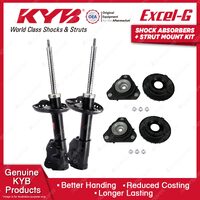 Pair Front KYB Shock Absorbers + Strut Top Mount Kit for Honda Civic FK2 12-17