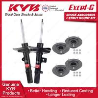 Pair Front KYB Shock Absorbers + Strut Top Mount Kit for Honda Accord CR 13-19