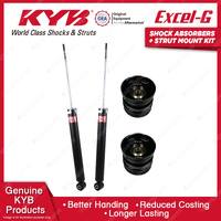 Pair Rear KYB Shock Absorbers + Strut Mount Kit for Honda City GM6 Jazz GK3 GK5