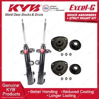 Pair Front KYB Shock Absorbers Strut Top Mount Kit for Hyundai Santa Fe CM 09-12