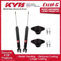 Pair Rear KYB Shock Absorbers + Strut Top Mount Kit for Hyundai ix35 Wagon 10-15