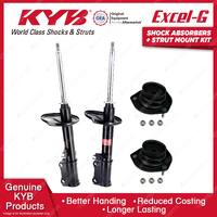 Pair Rear KYB Shock Absorbers + Strut Top Mount Kit for Lexus ES300 MCV30R 01-08