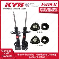 Pair Front KYB Shock Absorbers + Strut Top Mount Kit for Mazda Mazda 3 BM