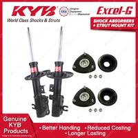 Pair Front KYB Shock Absorbers + Strut Top Mount Kit for Mazda CX-3 DK SUV 15-on