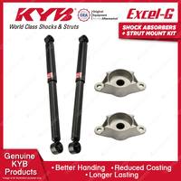 Pair Rear KYB Shock Absorbers + Strut Top Mount Kit for Mazda Mazda 3 BM BN