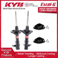 Pair Front KYB Shock Absorbers + Strut Top Mount Kit for Mitsubishi Lancer CE