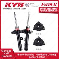 Pair Front KYB Shock Absorbers + Strut Top Mount Kit for Mitsubishi ASX XA XB XC