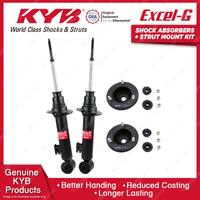 Pair Front KYB Shock Absorbers + Strut Top Mount Kit for Mitsubishi Challenge PB