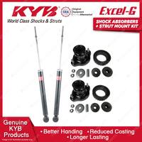 Pair Rear KYB Shock Absorbers + Strut Top Mount Kit for Mitsubishi Colt RG 02-13