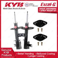 Pair Rear KYB Shock Absorbers + Strut Mount Kit for Nissan Murano Z51 08-14