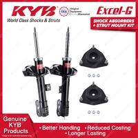 Pair Front KYB Shock Absorbers + Strut Top Mount Kit for Peugeot 4007 4HK 09-14