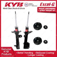 Pair Front KYB Shock Absorbers + Strut Top Mount Kit for Suzuki Alto GF 09-15