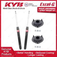 Pair Rear KYB Shock Absorbers + Strut Top Mount Kit for Toyota Camry VZV21 88-93