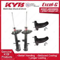 Pair Rear KYB Shock Absorbers + Strut Mount Kit for TOYOTA KLUGER GSU45R 07-14