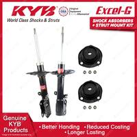 Pair Rear KYB Shock Absorbers + Strut Mount Kit for Toyota Camry ASV50R AVV50R