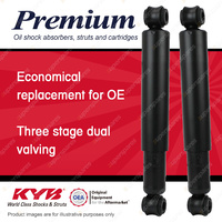 2x Rear KYB Premium Shock Absorbers for Fiat 124 124A 1.2 I4 RWD Wagon 67-71