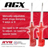 2x Front KYB AGX Adjustable Shock Absorbers for Holden Calais VR VS VT VX VY