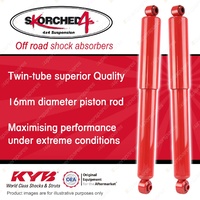 2x Rear KYB SKORCHED 4'S Shock Absorbers for Nissan Navara D40 All Styles 05-15