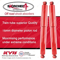 2x Rear KYB SKORCHED 4'S Shock Absorbers for Nissan Pathfinder D21 I4 V6 4WD