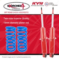 Front KYB SKORCHED 4'S Shock Absorbers + Raised Coil Springs for ISUZU D-Max TF