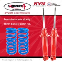 Front KYB SKORCHED 4'S Shocks Raised Coil Springs for MITSUBISHI Pajero NM