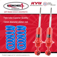 Front KYB SKORCHED 4'S Shock Absorbers Raised Coil Springs for NISSAN Navara D23