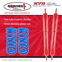 Front KYB SKORCHED 4'S Shocks Raised Coil Springs for TOYOTA Landcruiser 80 105