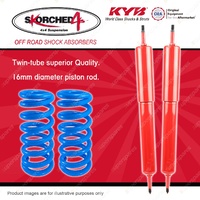 Front KYB SKORCHED 4'S Shock Absorbers Raised Coil Springs for NISSAN Patrol GQ