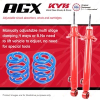 Rear KYB AGX PERFORMANCE Shocks Sport Low Coil Springs for NISSAN 200SX S14