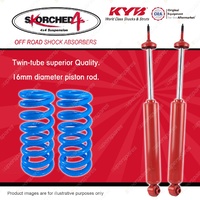 Rear KYB SKORCHED 4'S Shocks HD Raised Coil Springs for MITSUBISHI Pajero NT