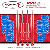 4x KYB SKORCHED 4'S Shocks + HD Raised Coil for TOYOTA Landcruiser Prado 120