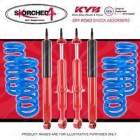 4x KYB SKORCHED 4'S Shocks + HD Raised Coil for TOYOTA Landcruiser UZJ URJ 200