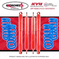 4x KYB SKORCHED 4'S Shock Absorbers + Raised Coil Springs for NISSAN Patrol GQ