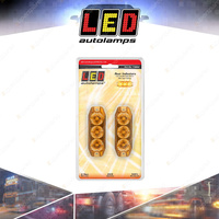 LED Autolamps Amber Rear Indicator Light 12-24 Volt 3 LED Lamp Twin Blister