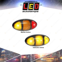 LED Autolamps Amber/Red Side Marker/CAT5 Side Direction Indicator Light Bulk