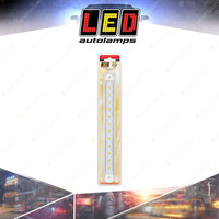 LED Autolamps White Reverse Strip Light Clear Lens 12 Volt 12 LED Lamp Blister