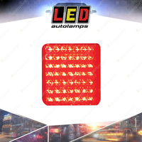 LED Autolamps Red Stop Tail Light 49 LED Lamp 100mm x 100mm 12 Volt Bulk