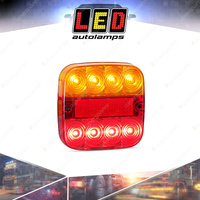 LED Autolamps Stop Tail Indicator Light with 4 Pin Plug 12V 8 LED Lamp Bulk