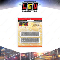 LED Autolamps White Reflex Reflector with 3M Tape Truck Caravan Twin Blister