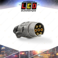 LED Autolamps 7 Pin Metal Trailer Plug Standard Large Round Size 12 Volt Bulk