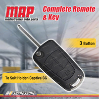 MAP Complete 3 Button Remote Shell & Key for Holden Captiva CG Series 1