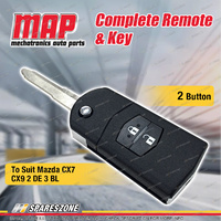 MAP Complete 2 Button Remote Shell & Key for Mazda CX7 CX9 Mazda 2 DE 3 BL