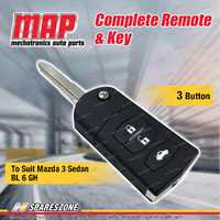 MAP Complete 3 Button Remote Shell & Key for Mazda 3 Sedan BL Mazda 6 GH