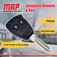 MAP 2 Button Remote Shell & Key Requires Key Cutting for Dodge Nitro & Ram