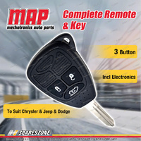 MAP Complete 3 Button Remote Shell & Key for Dodge Avenger & Caliber