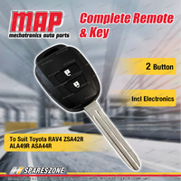 MAP Complete 2 Button Remote Shell & Key for Toyota RAV4 ZSA42R ALA49R ASA44R