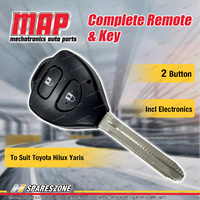 MAP Complete 2 Button Remote Shell & Key for Toyota Hilux Yaris 2009