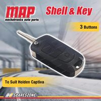 MAP 3 Button Shell & Key Requires Key Cutting No Electronics for Holden Captiva